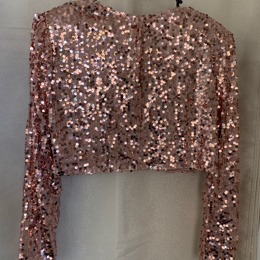 Rose Gold Sequins Crop